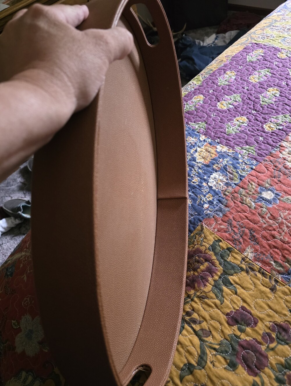 Brown Round Decorative Serving Tray - Home Accents - Picture 7 of 9